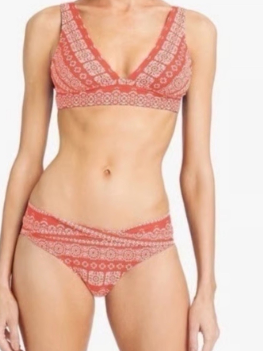 Robin Piccone Isla Bikini Set Terracotta Swimsuit Small SM S NWOT